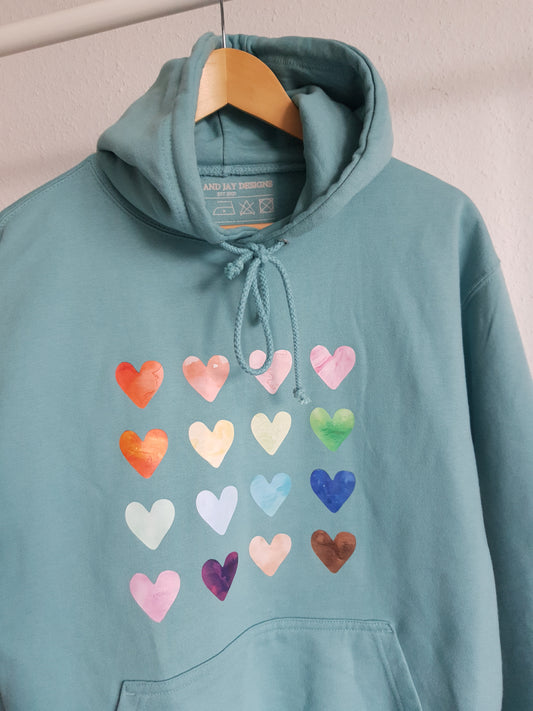 Unisex Hoodie HEARTS - WILL AND JAY DESIGNS