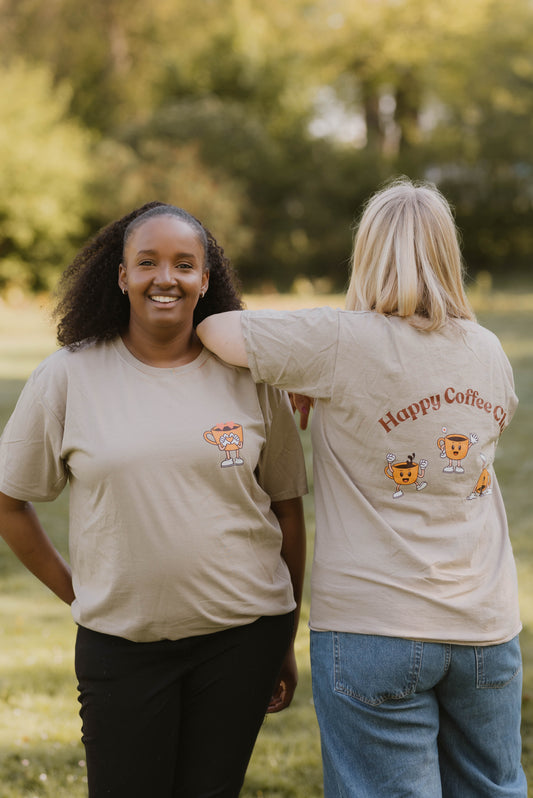 T-Shirt HAPPY COFFEE CLUB - WILL AND JAY DESIGNS