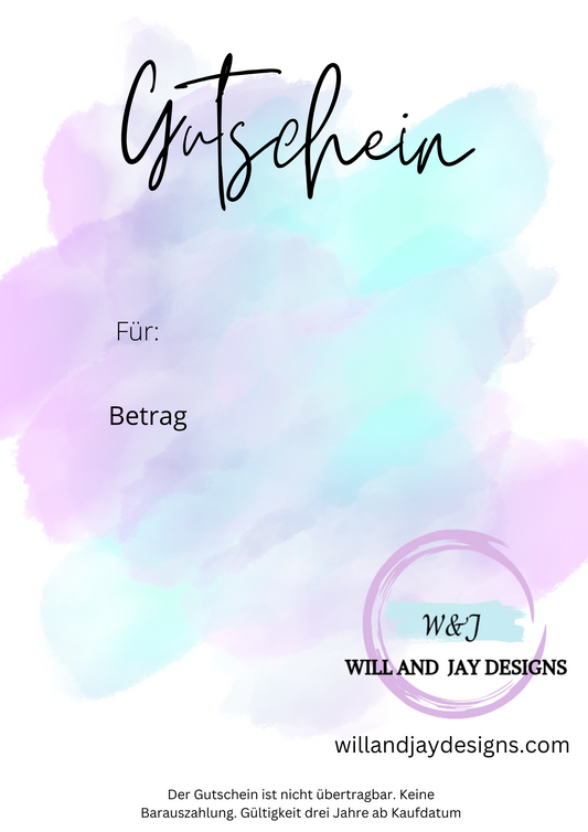 WILL AND JAY GESCHENKGUTSCHEIN - WILL AND JAY DESIGNS